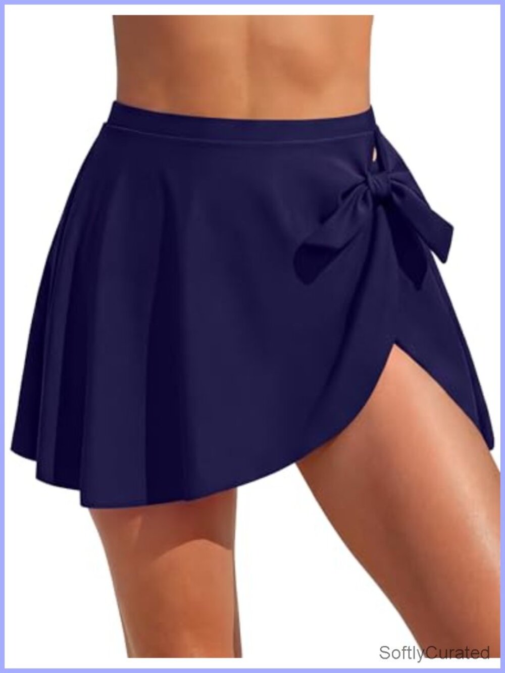 Women's 2-in-1 Swim Skirt Bikini Bottoms High Waisted Tummy Control